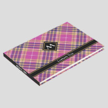 Pink, Gold and Blue Tartan Guest Book