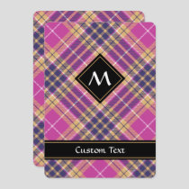 Pink, Gold and Blue Tartan Invitation