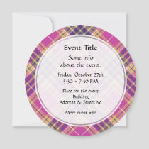 Pink, Gold and Blue Tartan Invitation