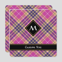 Pink, Gold and Blue Tartan Invitation