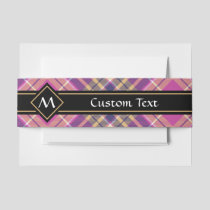 Pink, Gold and Blue Tartan Invitation Belly Band