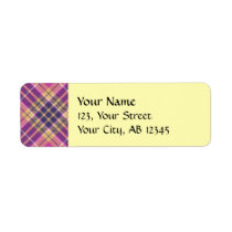 Pink, Gold and Blue Tartan Label