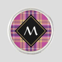 Pink, Gold and Blue Tartan Lapel Pin