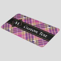 Pink, Gold and Blue Tartan License Plate