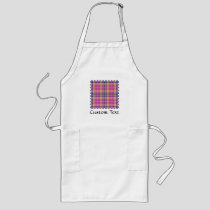 Pink, Gold and Blue Tartan Long Apron