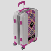 Pink, Gold and Blue Tartan Luggage