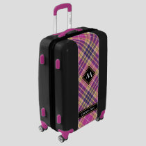 Pink, Gold and Blue Tartan Luggage