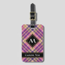 Pink, Gold and Blue Tartan Luggage Tag