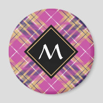 Pink, Gold and Blue Tartan Magnet