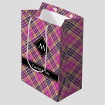 Pink, Gold and Blue Tartan Medium Gift Bag