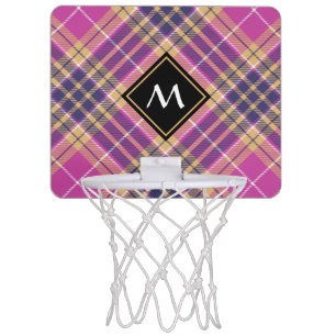 Pink, Gold and Blue Tartan Mini Basketball Hoop