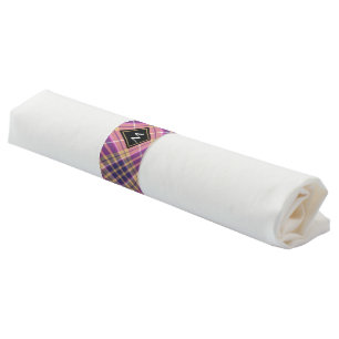 Pink, Gold and Blue Tartan Napkin Bands
