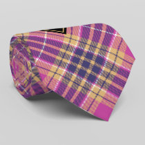 Pink, Gold and Blue Tartan Neck Tie