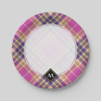 Pink, Gold and Blue Tartan Paper Plates