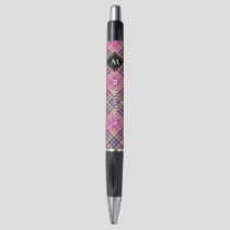 Pink, Gold and Blue Tartan Pen