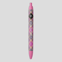 Pink, Gold and Blue Tartan Pen