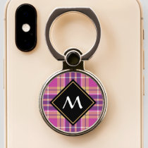Pink, Gold and Blue Tartan Phone Ring Stand