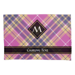 Pink, Gold and Blue Tartan Pillow Case