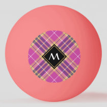 Pink, Gold and Blue Tartan Ping Pong Ball