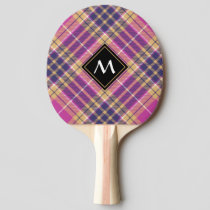 Pink, Gold and Blue Tartan Ping Pong Paddle