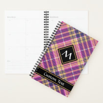 Pink, Gold and Blue Tartan Planner