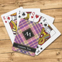Pink, Gold and Blue Tartan Poker Cards