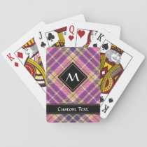 Pink, Gold and Blue Tartan Poker Cards