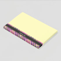 Pink, Gold and Blue Tartan Post-it Notes