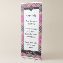 Pink, Gold and Blue Tartan Retractable Banner