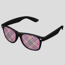 Pink, Gold and Blue Tartan Retro Sunglasses