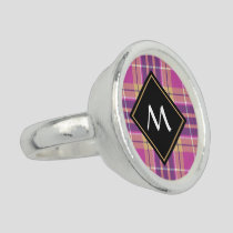 Pink, Gold and Blue Tartan Ring