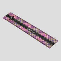 Pink, Gold and Blue Tartan Ruler