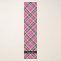 Pink, Gold and Blue Tartan Scarf