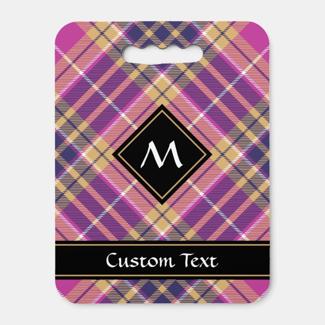 Pink, Gold and Blue Tartan Seat Cushion (Front Vertical)