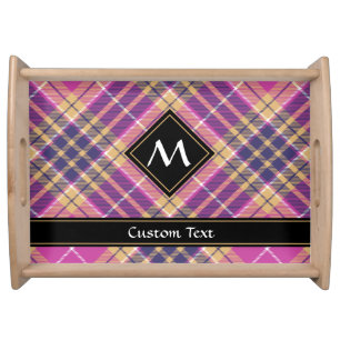 Pink, Gold and Blue Tartan Serving Tray