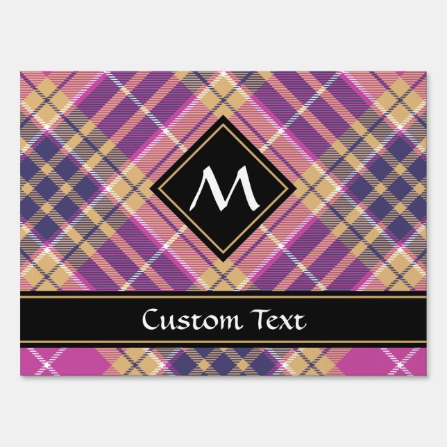 Pink, Gold and Blue Tartan Sign (Front)