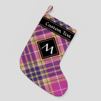 Pink, Gold and Blue Tartan Small Christmas Stocking