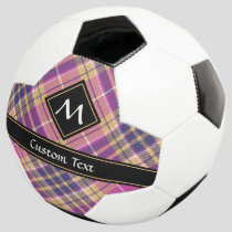 Pink, Gold and Blue Tartan Soccer Ball