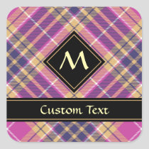 Pink, Gold and Blue Tartan Square Sticker