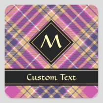 Pink, Gold and Blue Tartan Square Sticker