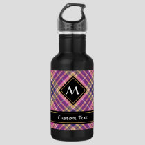 Pink, Gold and Blue Tartan Stainless Steel Water Bottle