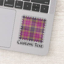 Pink, Gold and Blue Tartan Sticker