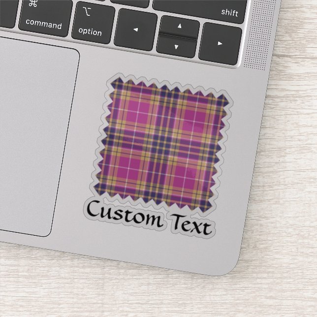 Pink, Gold and Blue Tartan Sticker (Detail)