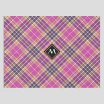 Pink, Gold and Blue Tartan Tablecloth