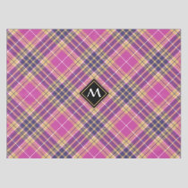 Pink, Gold and Blue Tartan Tablecloth