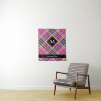 Pink, Gold and Blue Tartan Tapestry