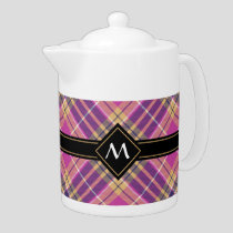 Pink, Gold and Blue Tartan Teapot