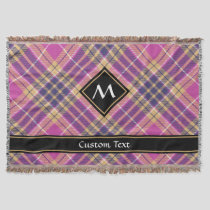 Pink, Gold and Blue Tartan Throw Blanket