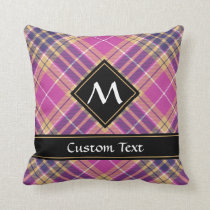 Pink, Gold and Blue Tartan Throw Pillow