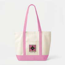 Pink, Gold and Blue Tartan Tote Bag